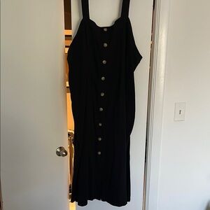 Ava & Viv Black Sleeveless Square Neck Maxi Sundress